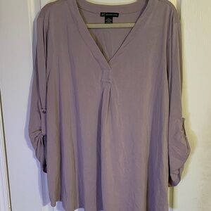 Adrianna Papell Soft Purple V-Neck Blouse